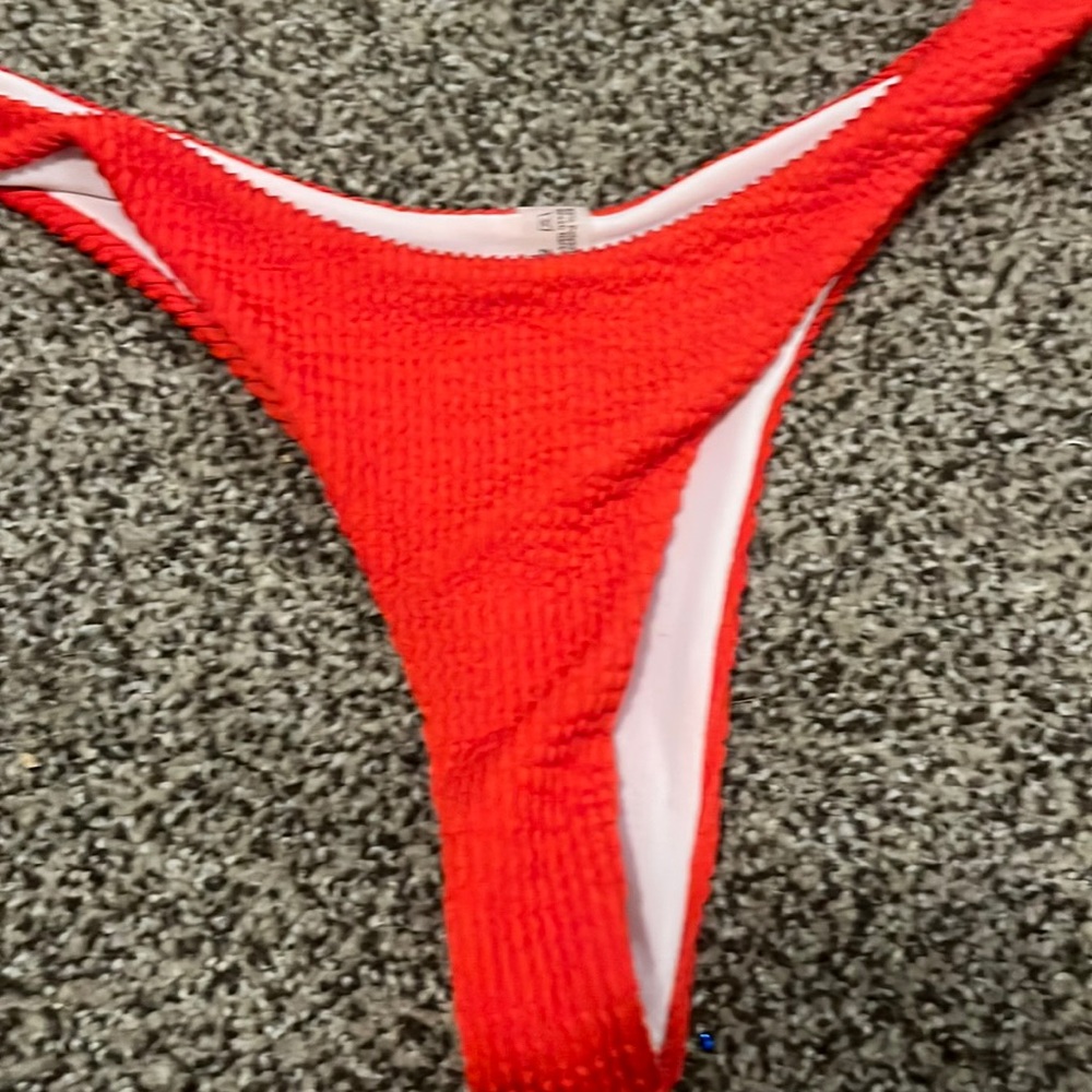 red thong bikini bottom never worn